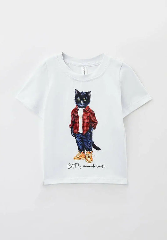 White T-shirt Country Cat | T-shirt For Cat Lovers | Cat e Lolette
