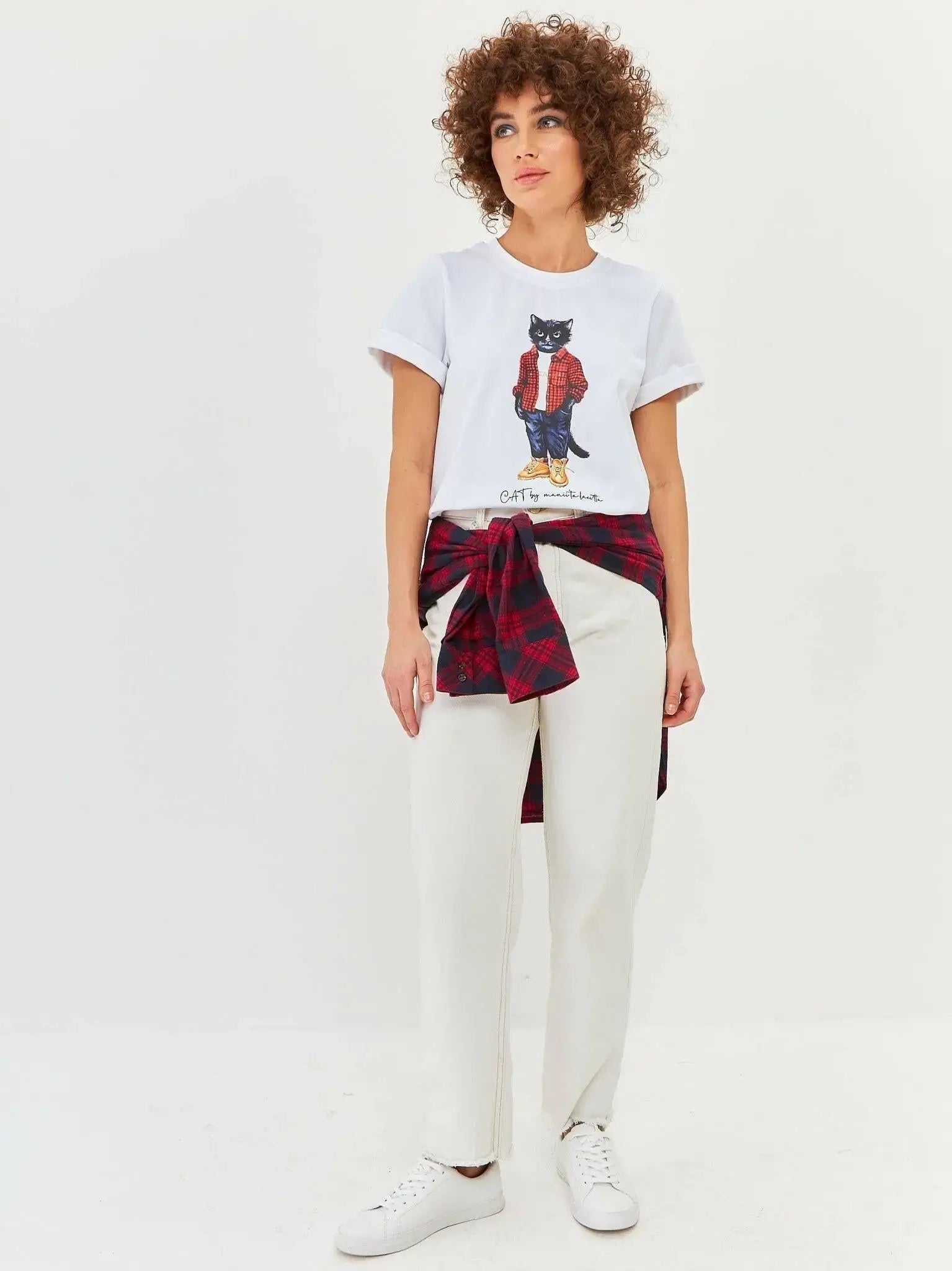 White T-shirt Country Cat | T-shirt For Cat Lovers | Cat e Lolette