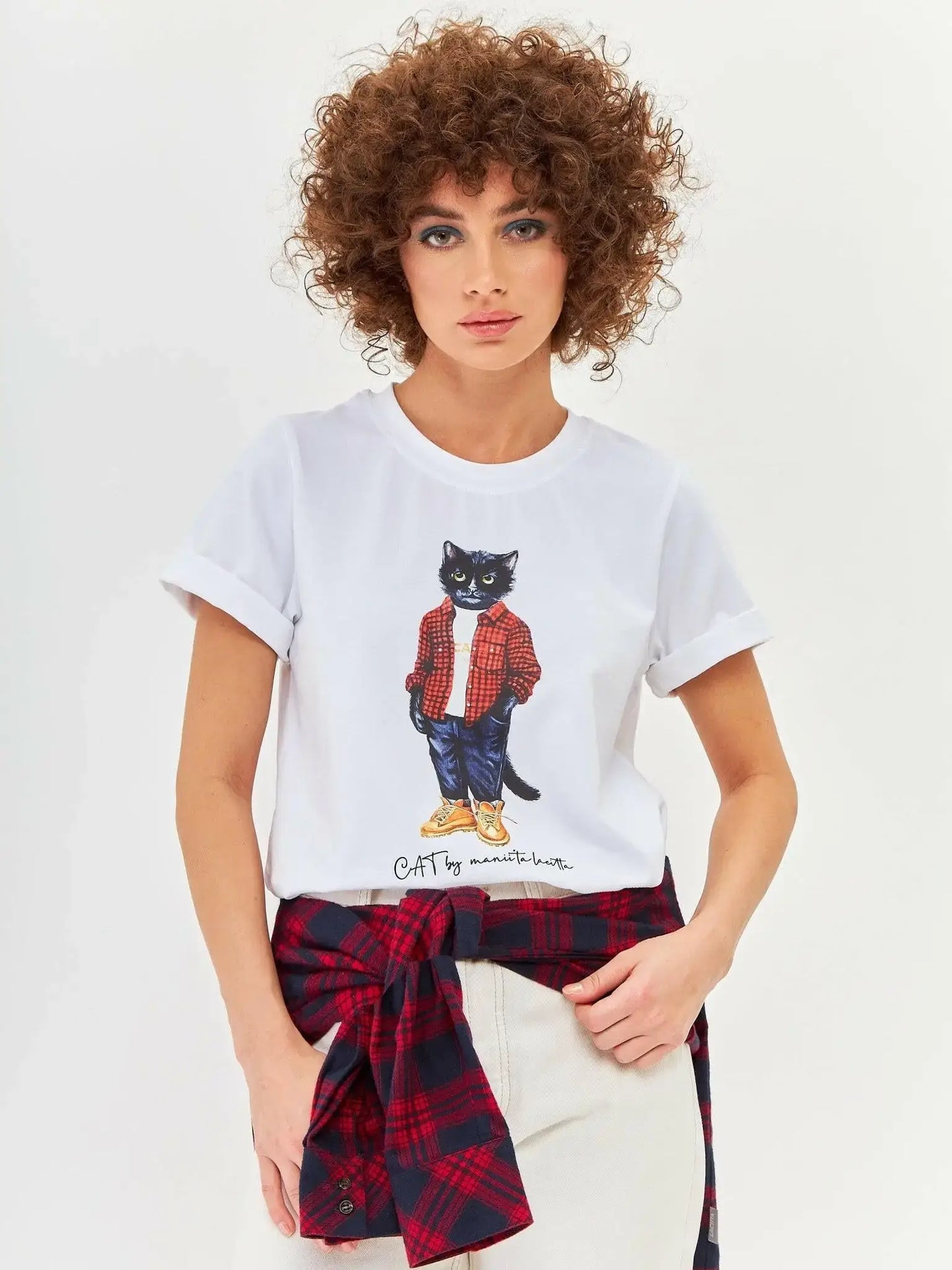 White T-shirt Country Cat | T-shirt For Cat Lovers | Cat e Lolette