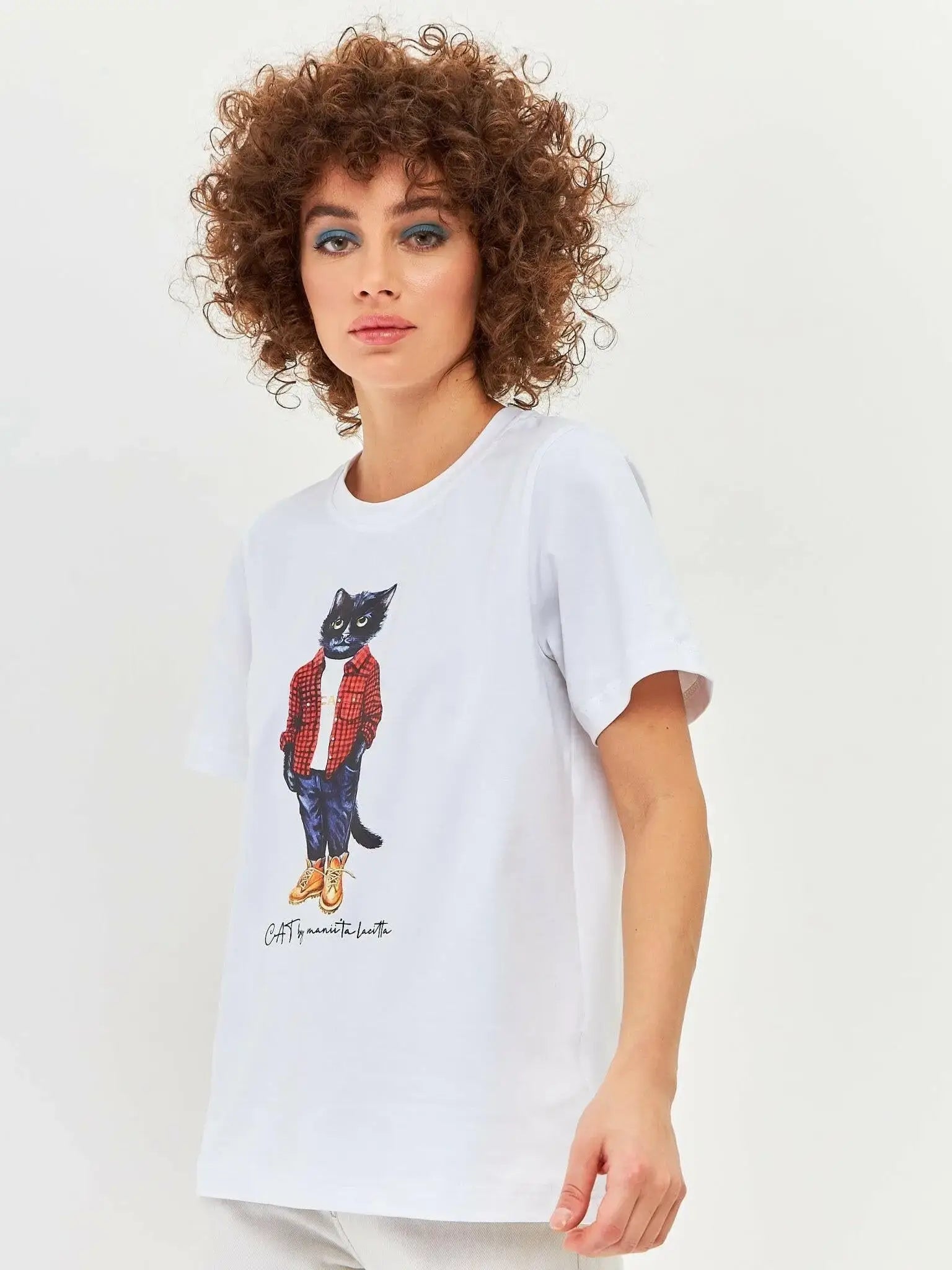 White T-shirt Country Cat | T-shirt For Cat Lovers | Cat e Lolette