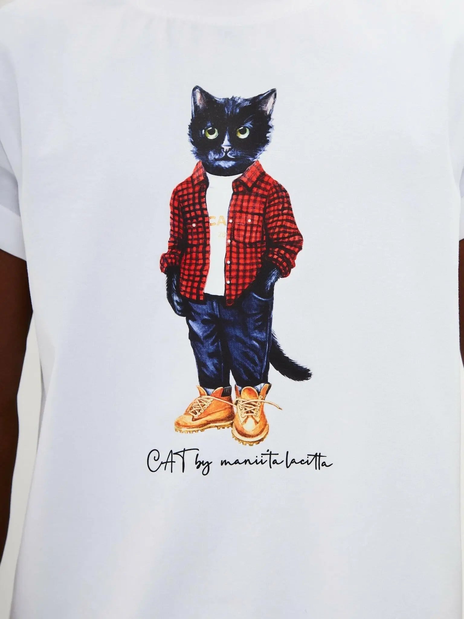 White T-shirt Country Cat | T-shirt For Cat Lovers | Cat e Lolette