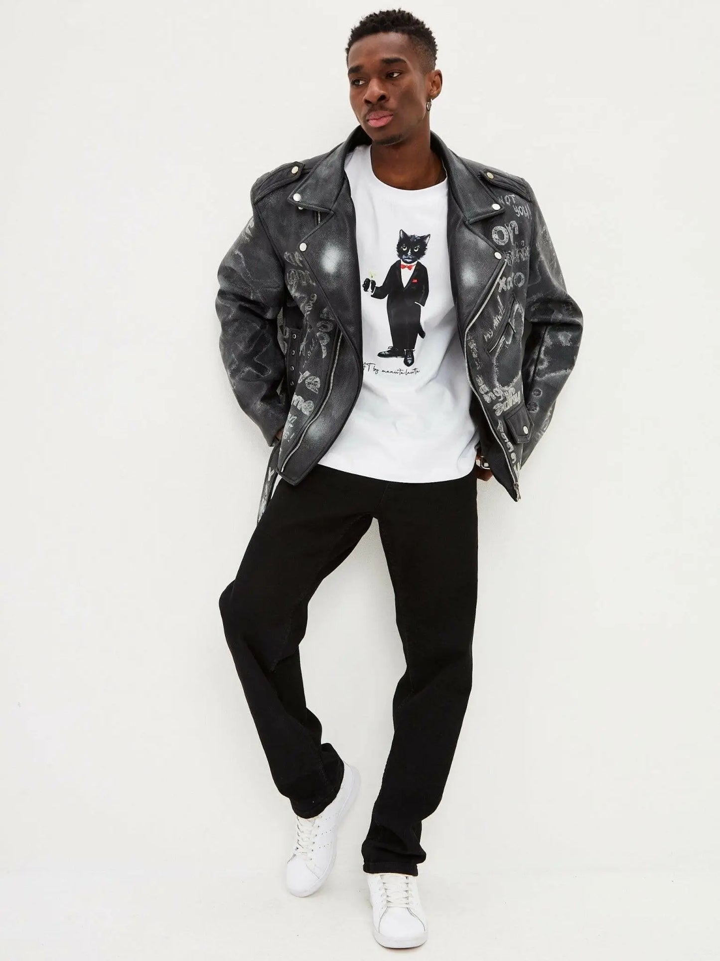 White T-shirt Dandy Cat | T-shirt For Cat Lovers | Cat e Lolette