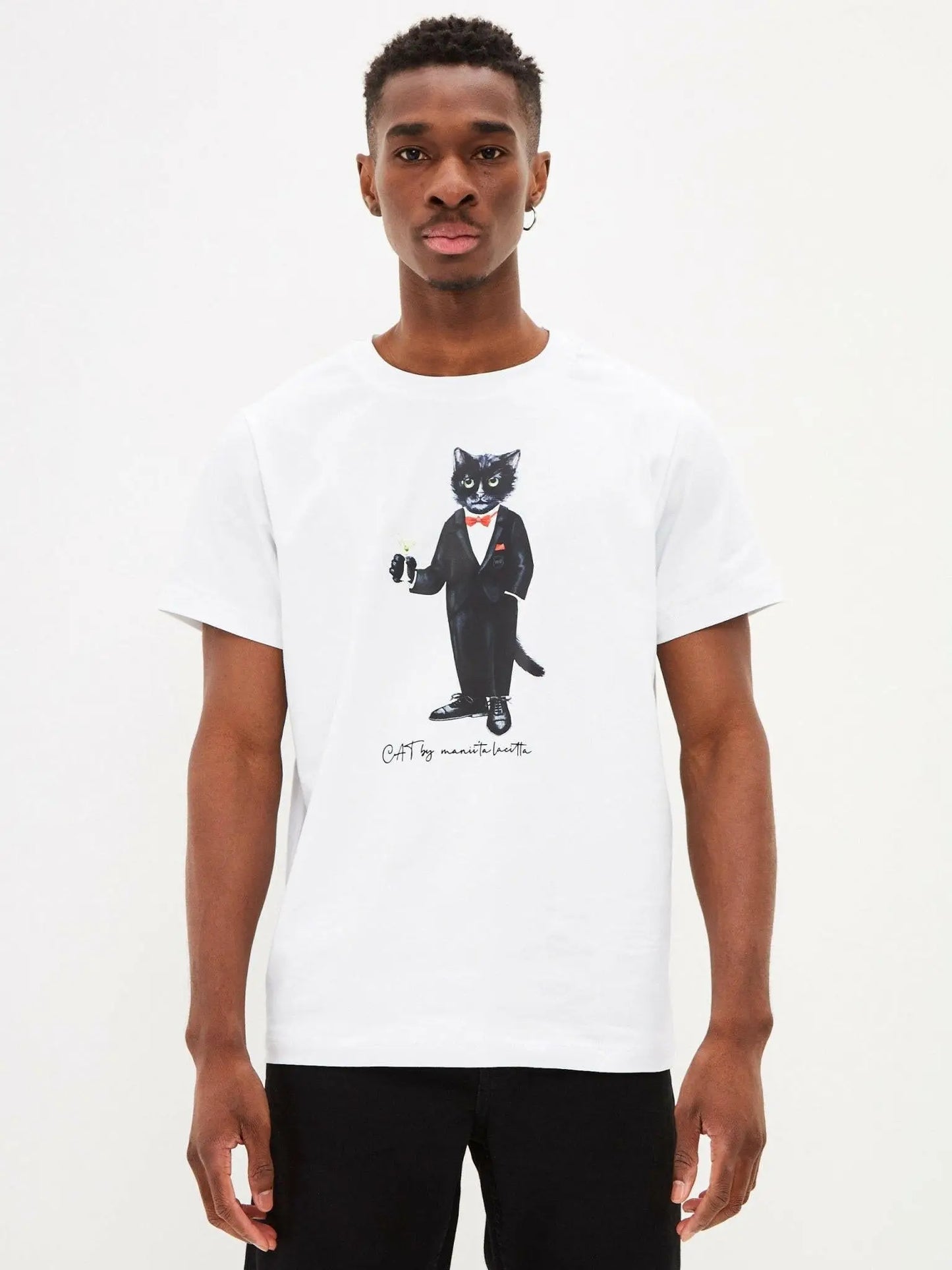 White T-shirt Dandy Cat | T-shirt For Cat Lovers | Cat e Lolette