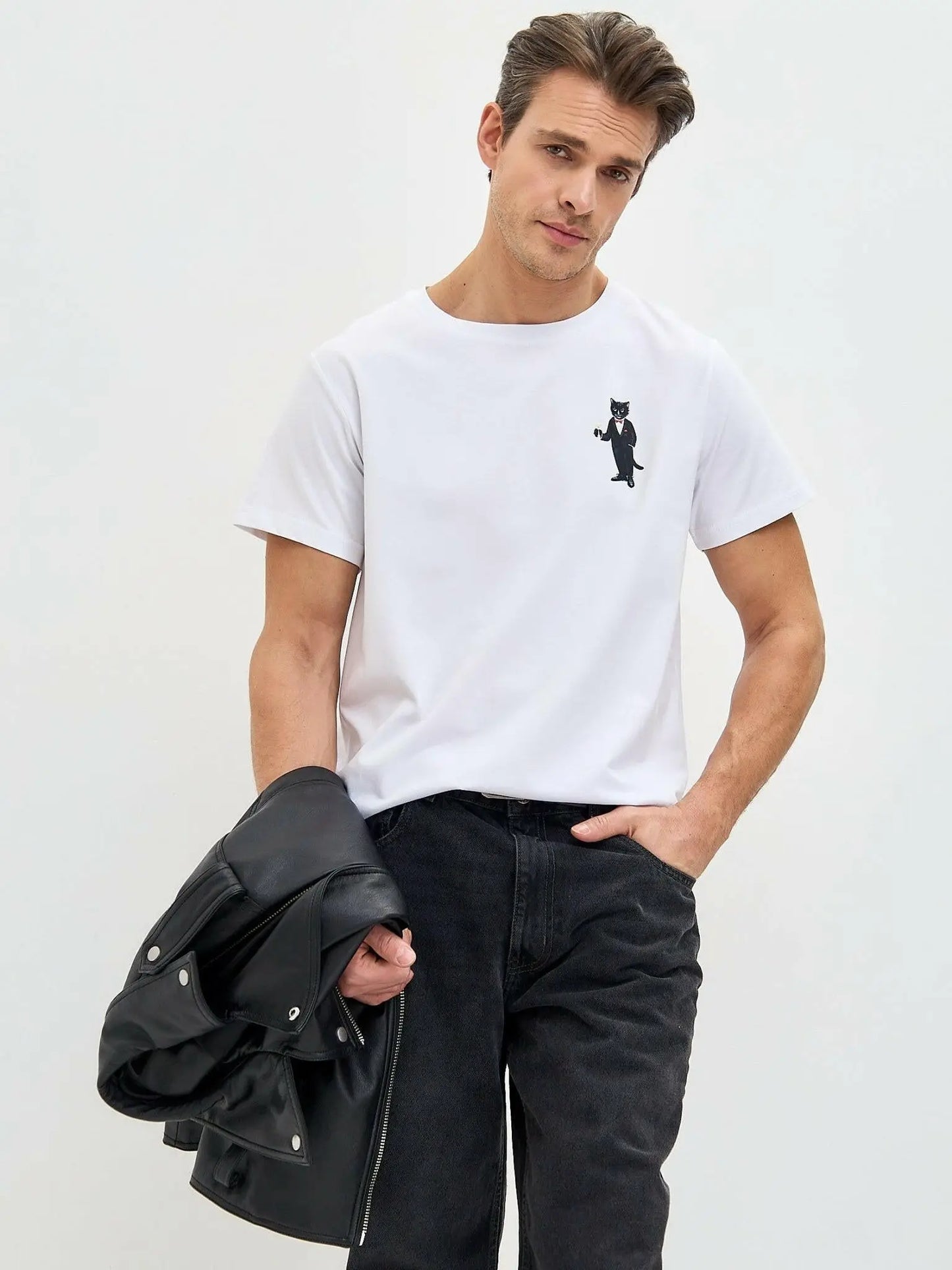 White T-shirt Dandy Cat | T-shirt For Cat Lovers | Cat e Lolette
