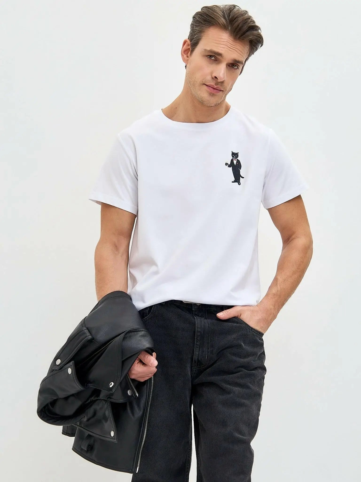 White T-shirt Dandy Cat | T-shirt For Cat Lovers | Cat e Lolette