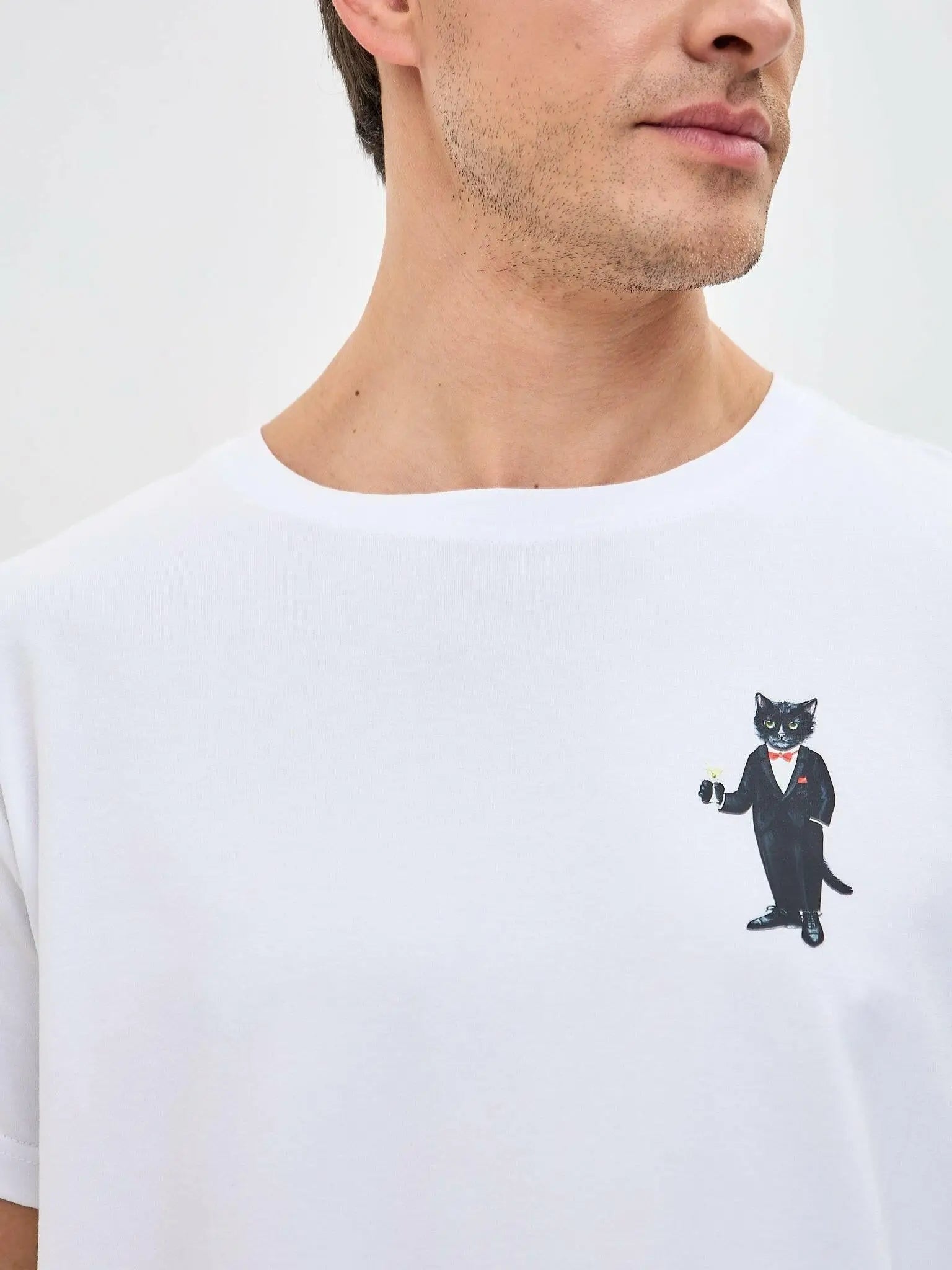 White T-shirt Dandy Cat | T-shirt For Cat Lovers | Cat e Lolette