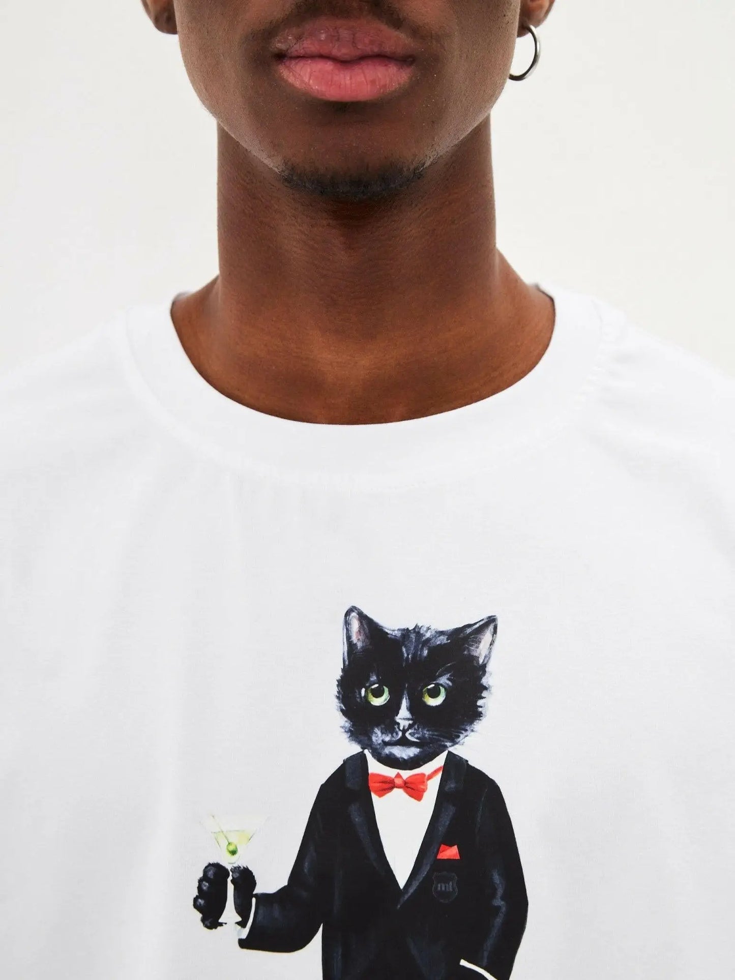 White T-shirt Dandy Cat | T-shirt For Cat Lovers | Cat e Lolette