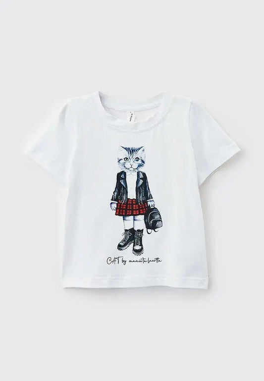 White T-shirt Kitty | T-shirt For Cat Lovers | Cat e Lolette