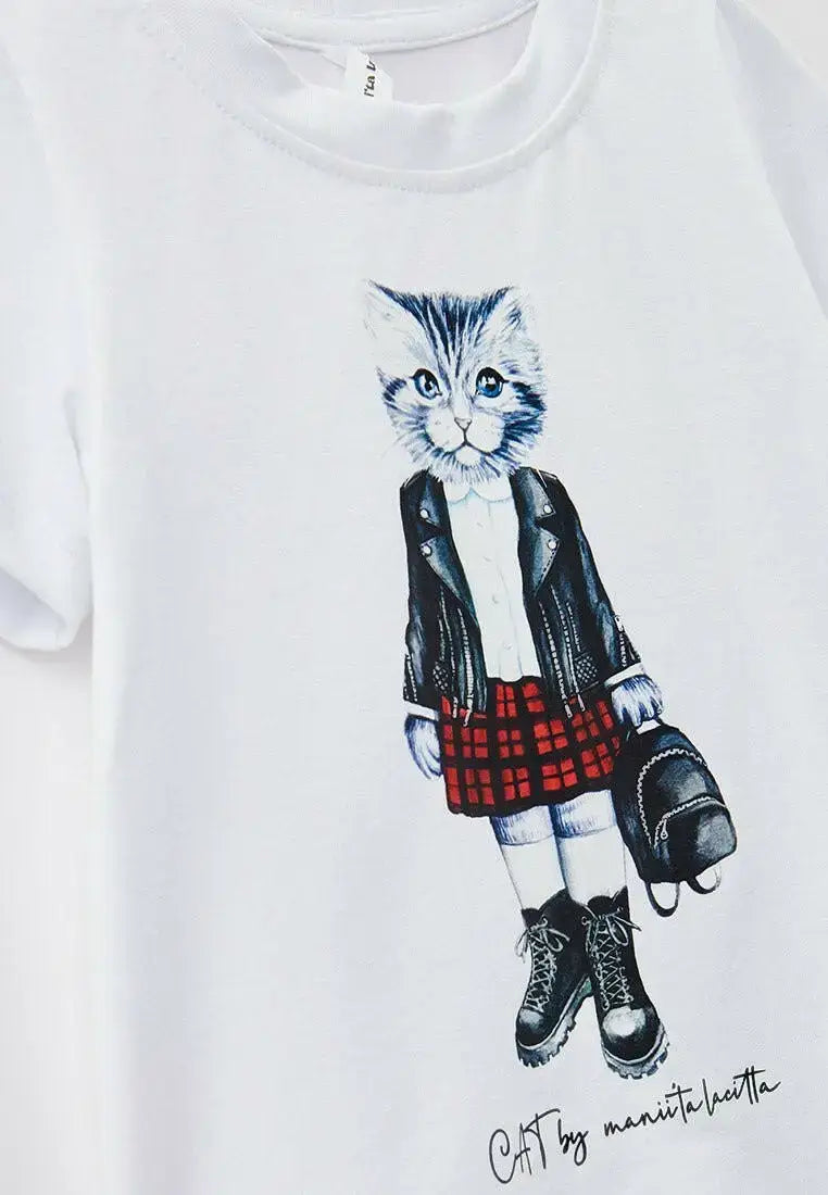 White T-shirt Kitty | T-shirt For Cat Lovers | Cat e Lolette