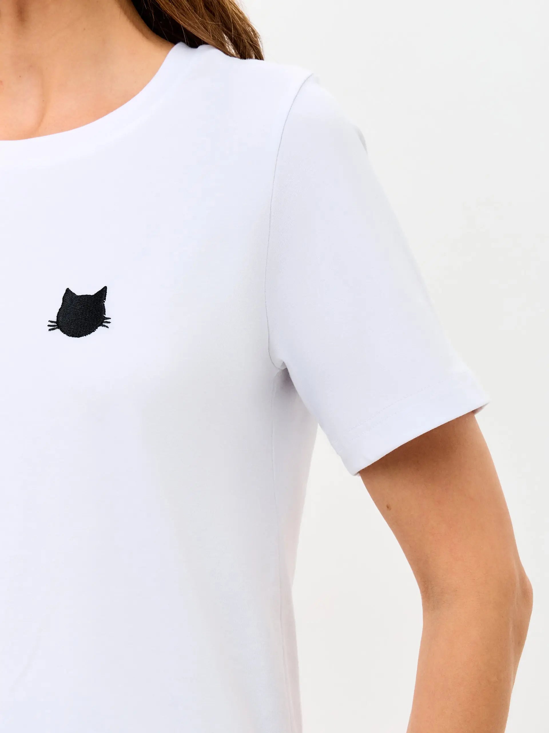 White T-shirt Logo Cat | T-shirt For Cat Lovers | Cat e Lolette