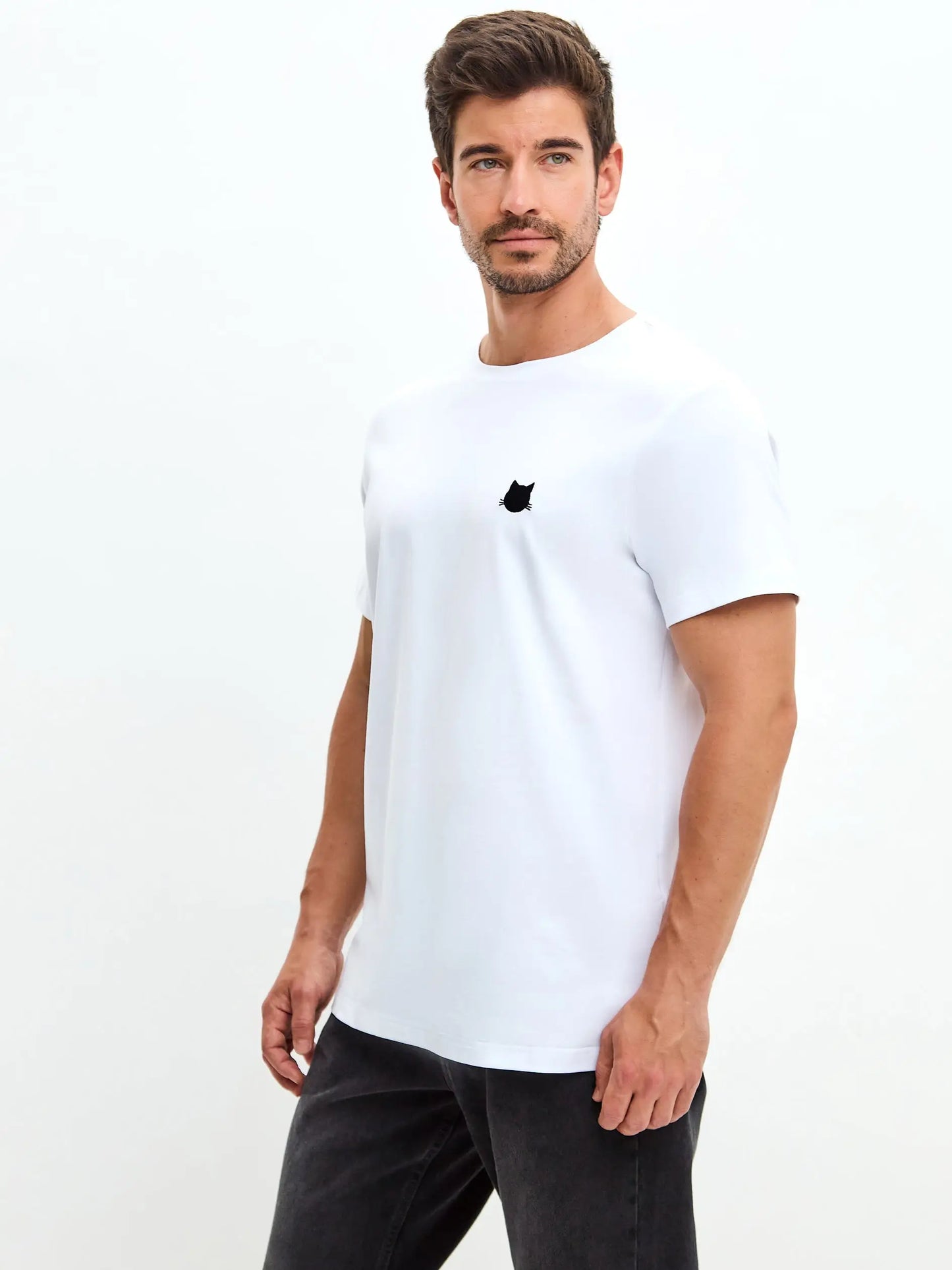 White T-shirt Logo Cat | T-shirt For Cat Lovers | Cat e Lolette