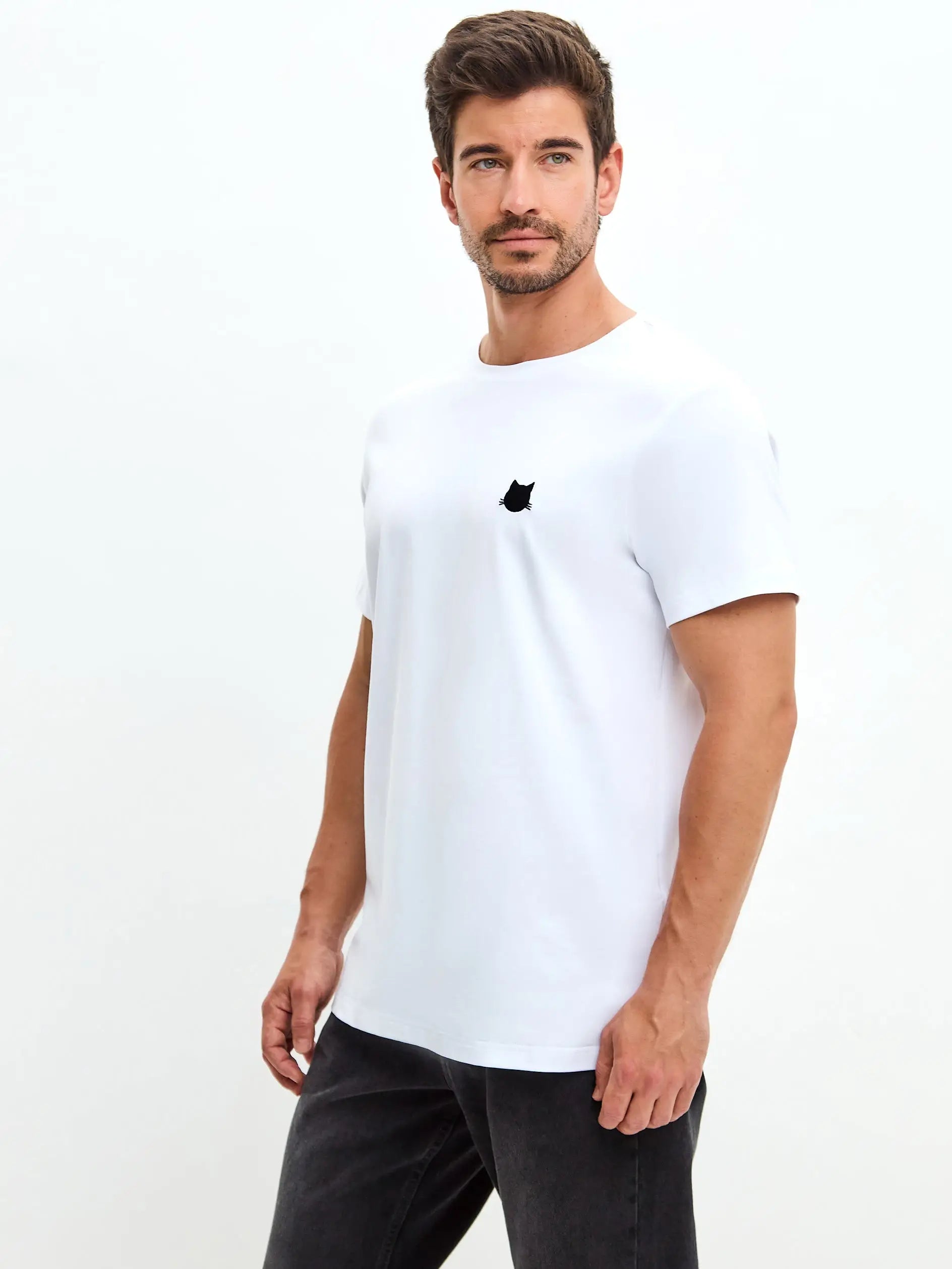 White T-shirt Logo Cat | T-shirt For Cat Lovers | Cat e Lolette