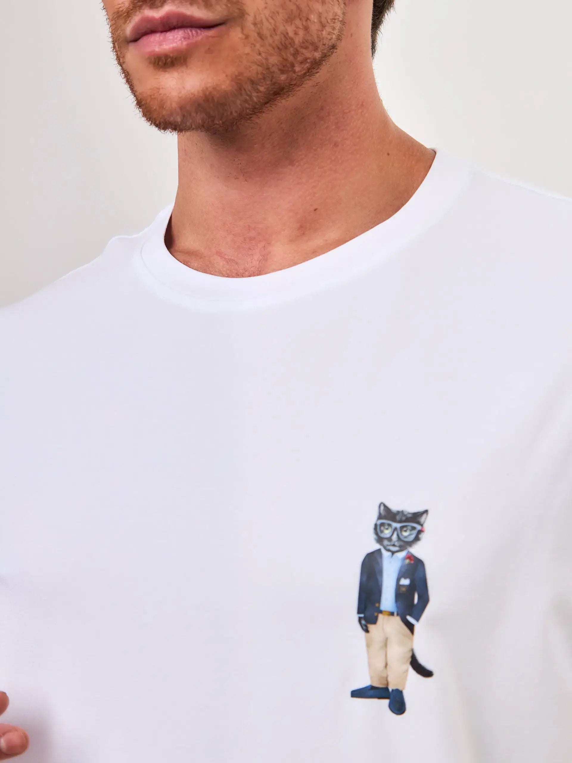 White T-shirt Regatta Cat | T-shirt For Cat Lovers | Cat e Lolette