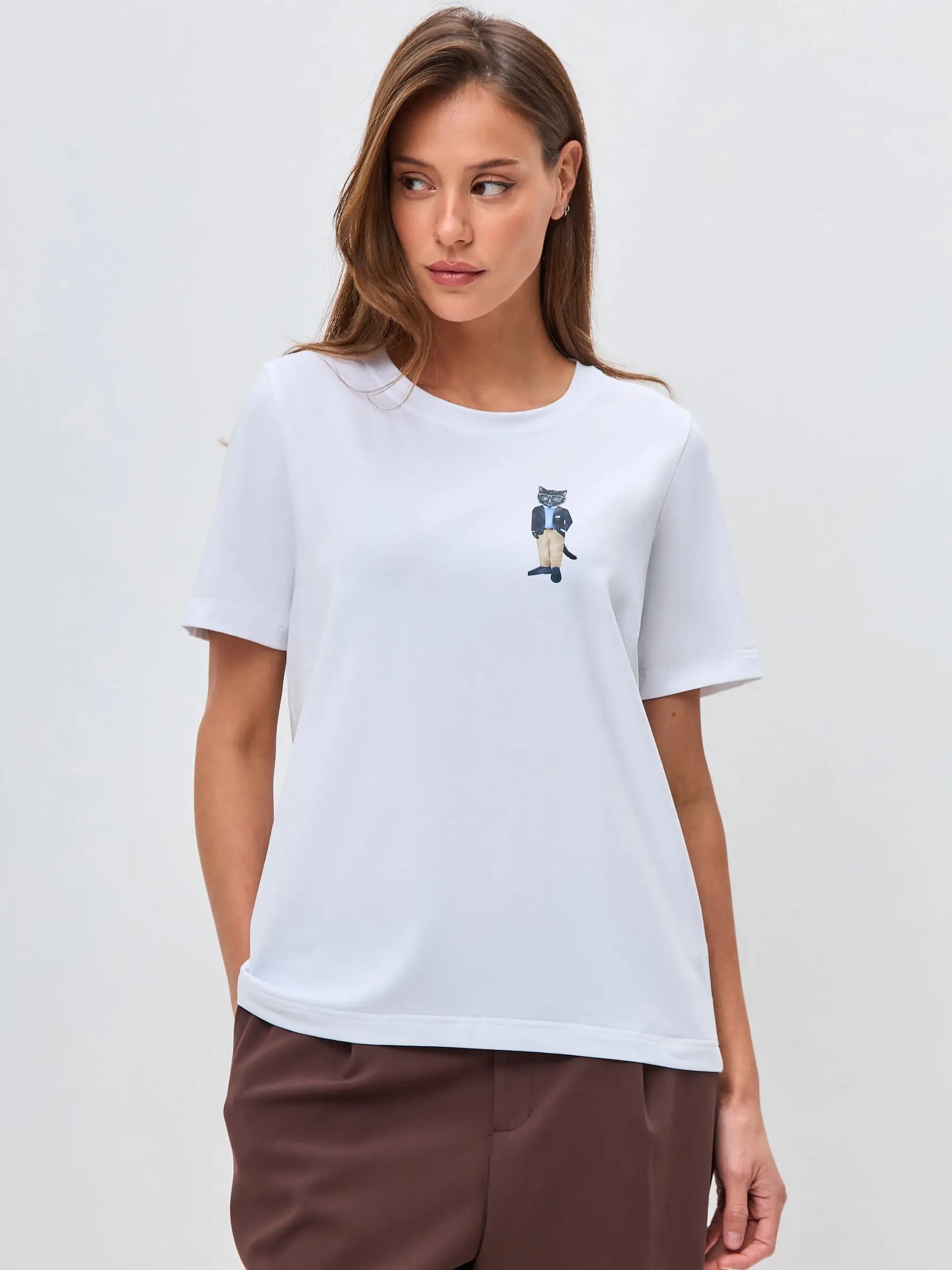 White T-shirt Regatta Cat | T-shirt For Cat Lovers | Cat e Lolette