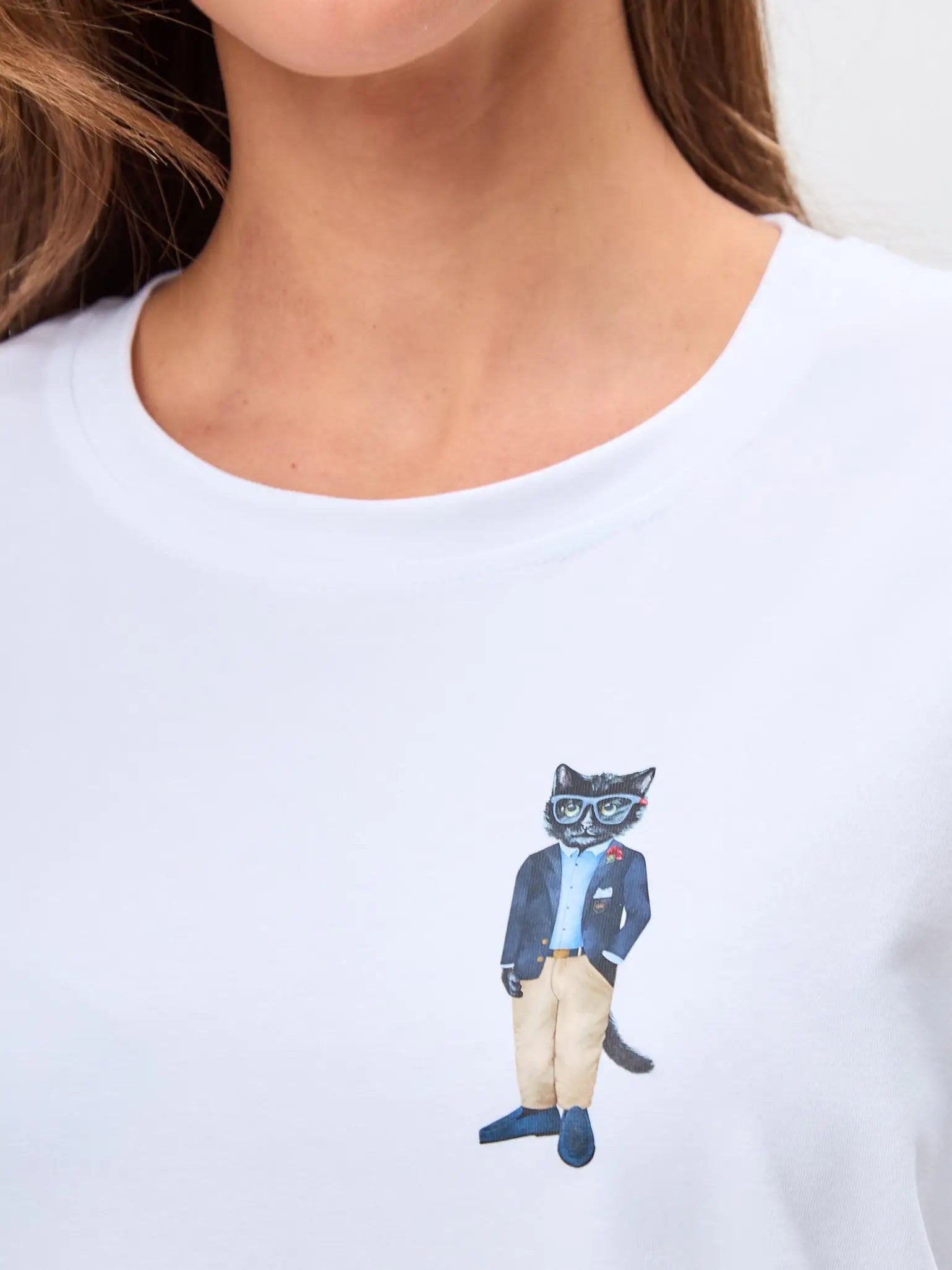 White T-shirt Regatta Cat | T-shirt For Cat Lovers | Cat e Lolette