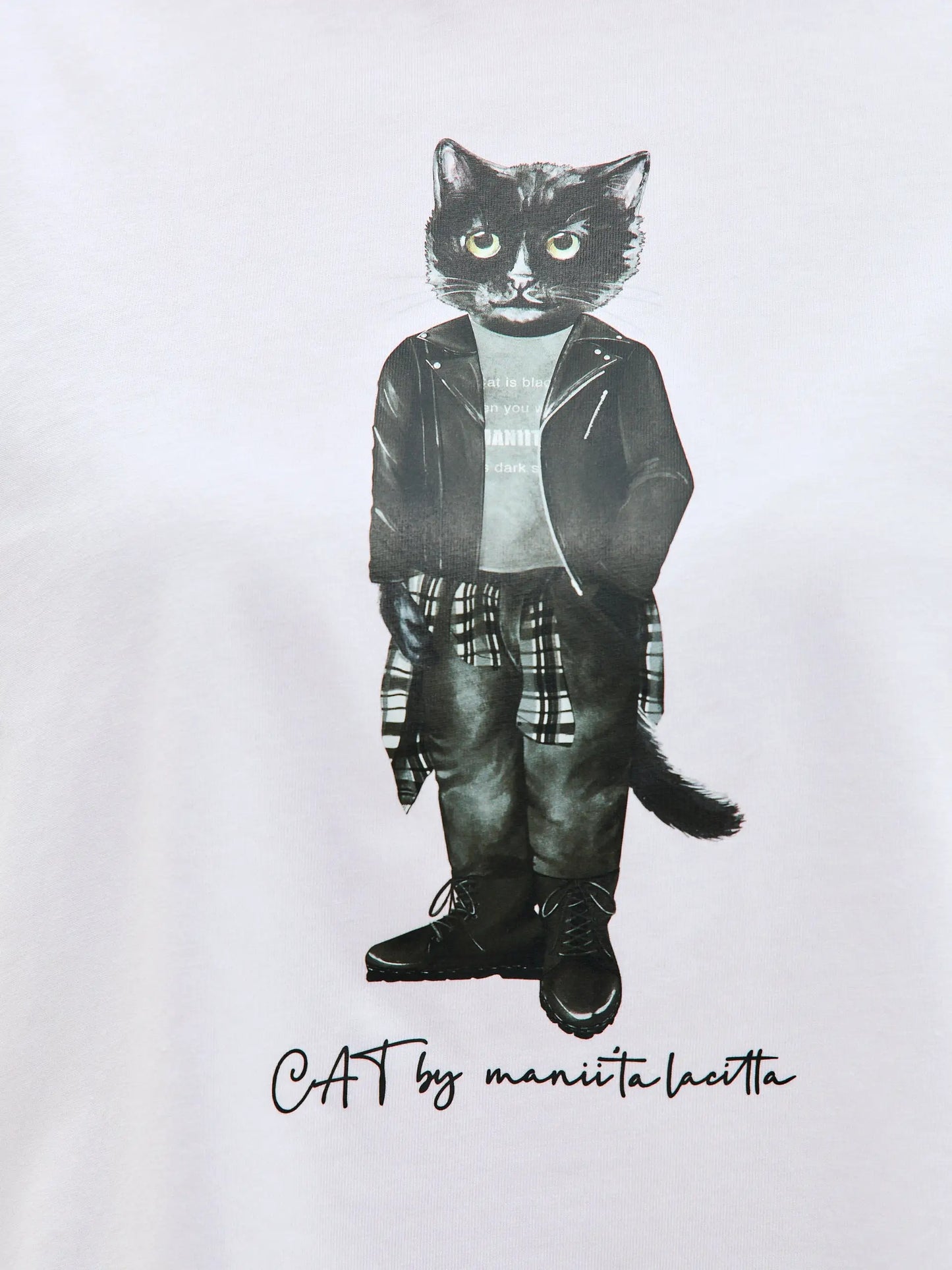 White T-shirt Rocker Cat | T-shirt For Cat Lovers | Cat e Lolette