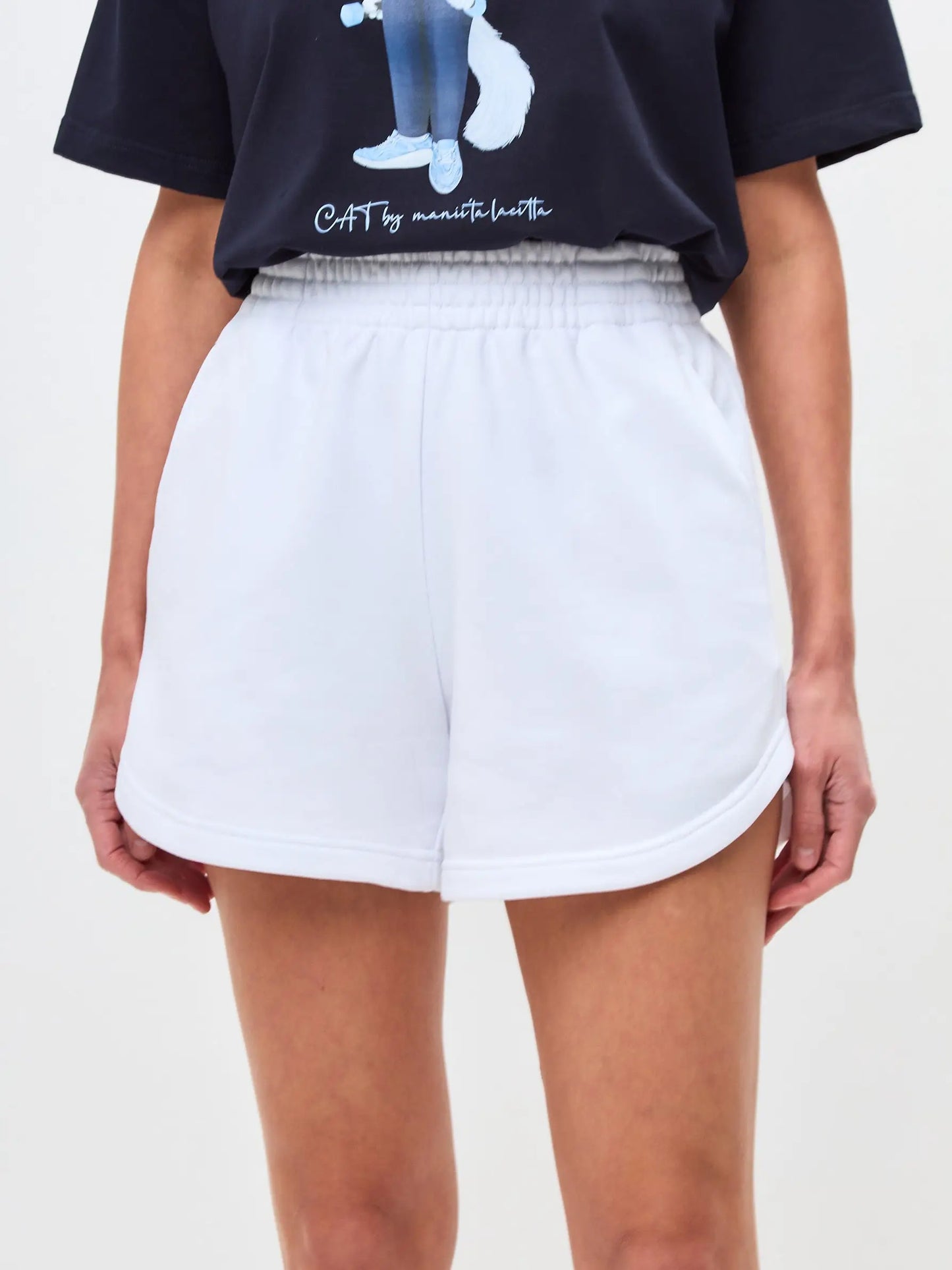 White Women’s Shorts | Bottom For Cat Lovers | Cat e Lolette