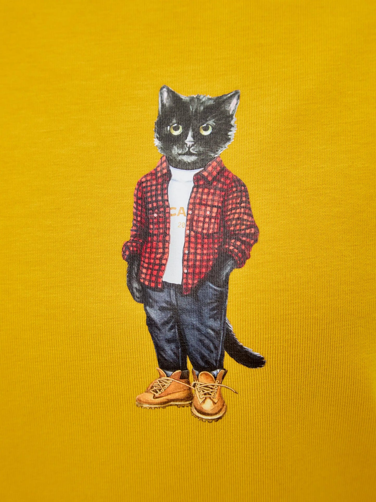 Yellow T-shirt Country Cat | T-shirt For Cat Lovers | Cat e Lolette