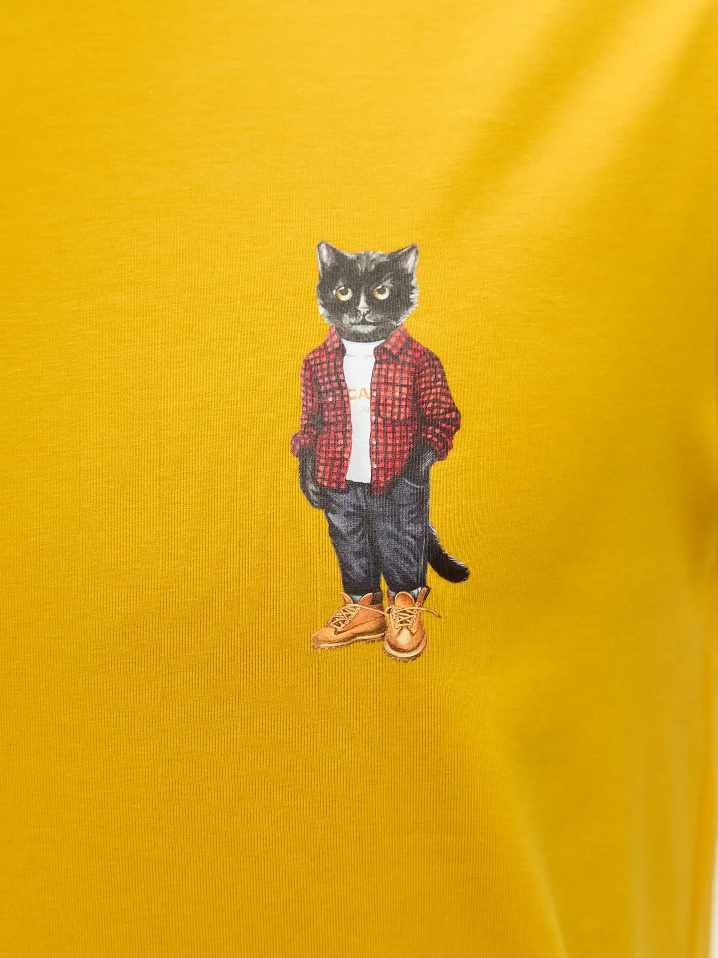 Yellow T-shirt Country Cat | T-shirt For Cat Lovers | Cat e Lolette