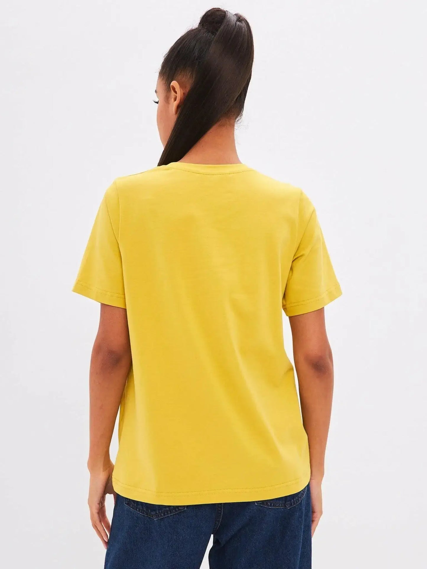 Yellow T-shirt Sport Casual Cat | T-shirt For Cat Lovers | Cat e